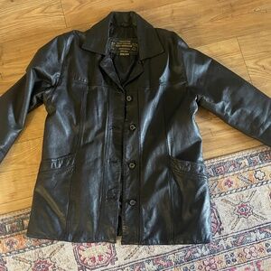 Women’s Gio Armand genuine leather button up jacket